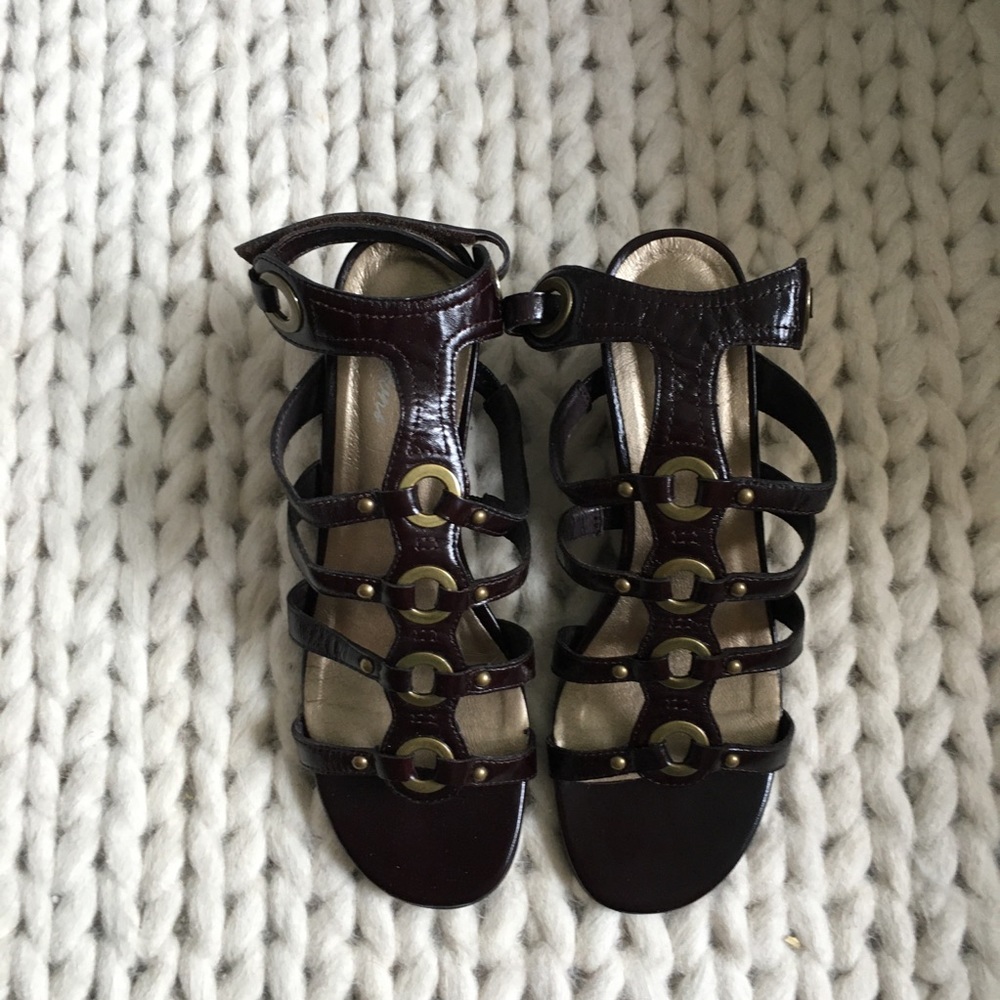 Browns Leather Wedge Sandals